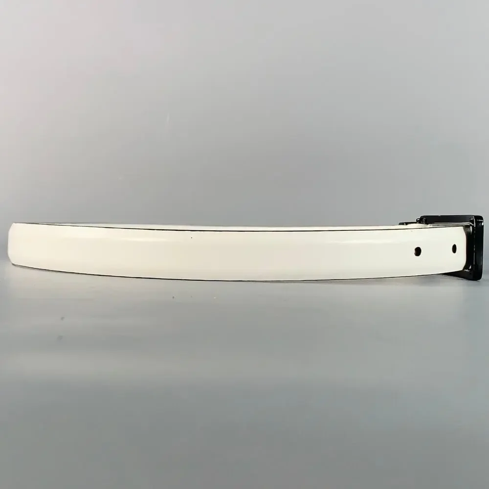 WCM NEW YORK Size M White Leather Belt
